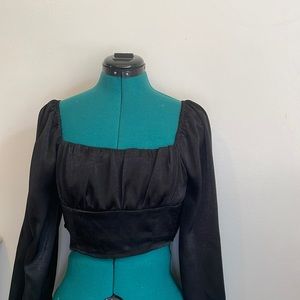 long sleeve black dress top